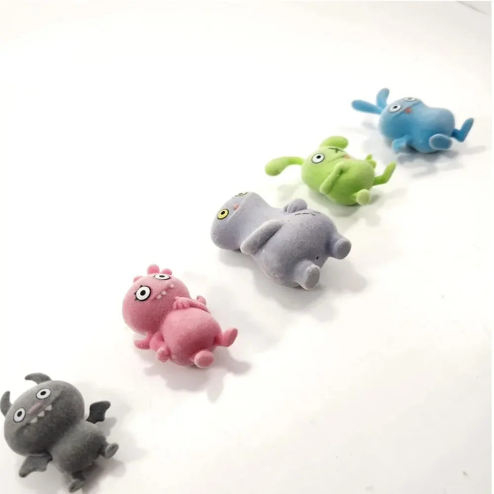 Uglydolls Mini Figures – Set of 5 Flocked Toys – Mixed Colors – Rare Characters